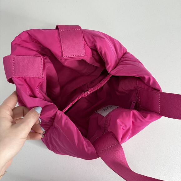 COS Padded Shopper Bag Womens One Size Pink Quilted Puffy Shoulder Small Purse - Picture 6 of 16